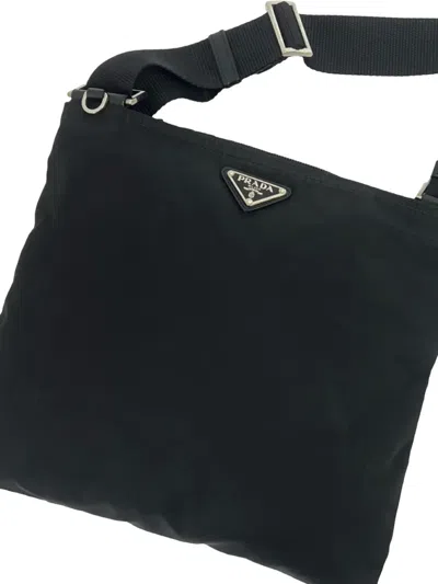 Pre-owned Prada 2013-2026 Tessuto Zip Top Crossbody Bag In Black