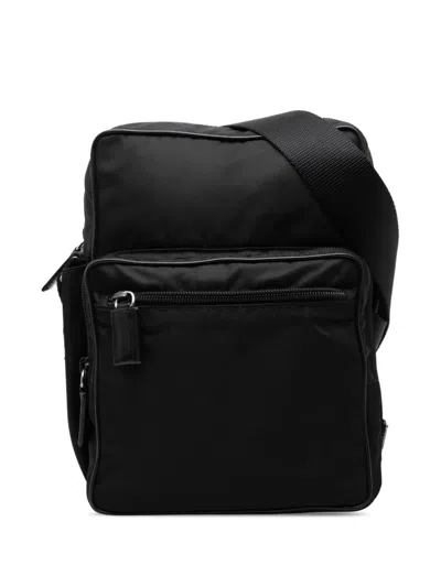 Pre-owned Prada 2013-2026 Tessuto Zip Top Crossbody Bag In Black
