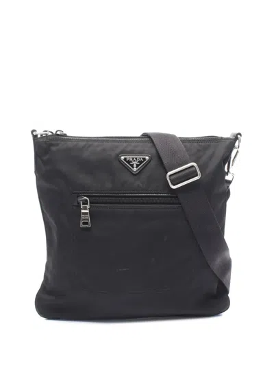 Pre-owned Prada 2013-2026 Tessuto Zip Top Crossbody Bag In Black