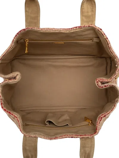 Pre-owned Prada 2013-2026 Tweed Satchel In Multicolour