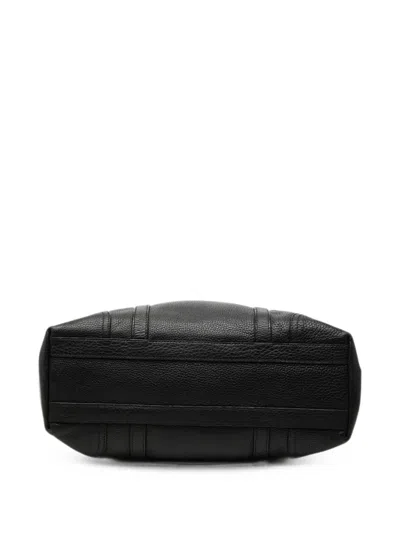 Pre-owned Prada 2013-2026 Vitello Daino Buckle Tote Bag In Black