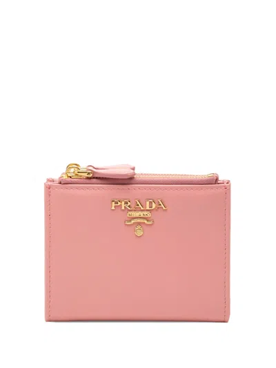 Pre-owned Prada 2013-2026 Vitello Move Bifold Wallet Small Wallets In Pink