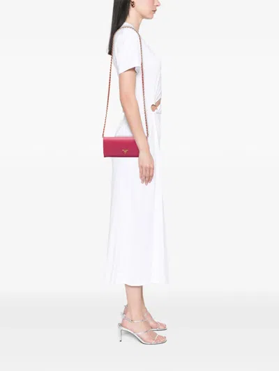 Pre-owned Prada 2013-2026 Vitello Move Wallet On Chain Crossbody Bag In Pink