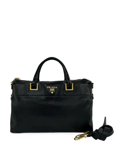 Pre-owned Prada 2013-2026 Vitello Satchel In Black