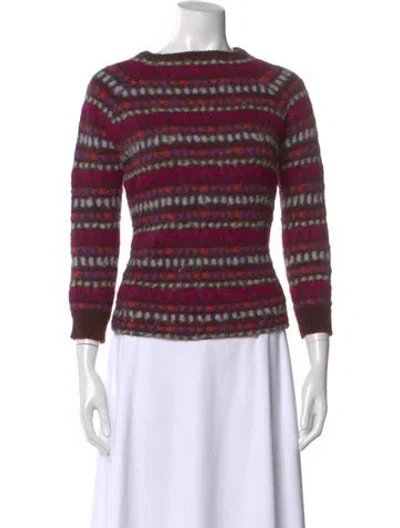 Pre-owned Prada 2014 Alpaca Sweater In Burgundy