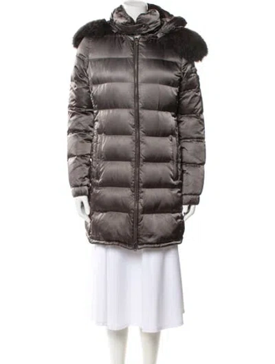 Pre-owned Prada 2014 Down Down Coat In Gray