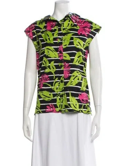 Pre-owned Prada 2014 Floral Print Top In Multi