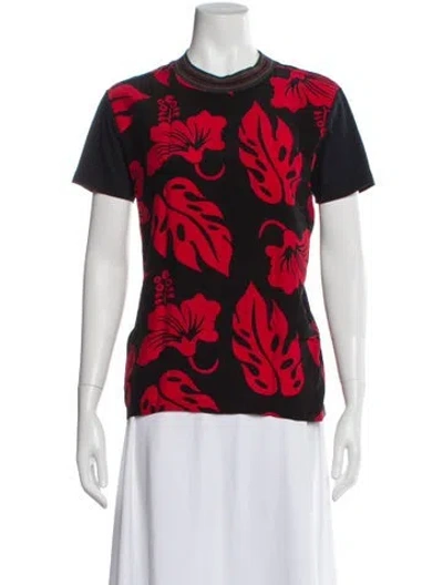 Pre-owned Prada 2014 Floral Print T-shirt In Multi