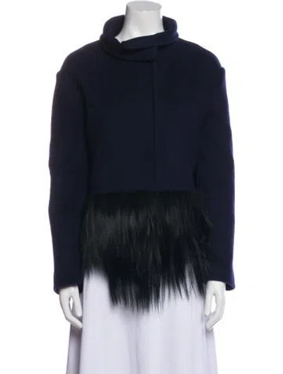 Pre-owned Prada 2014 Fur Jacket In Blue