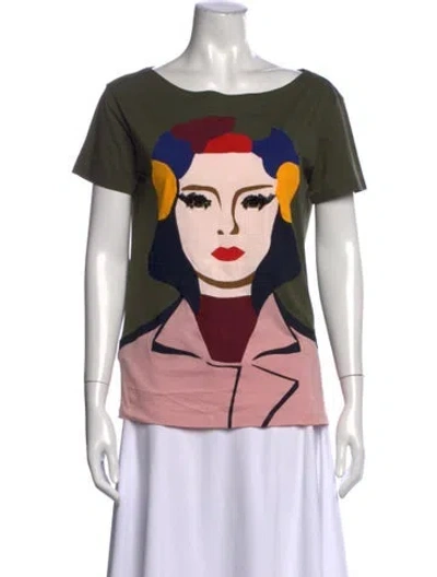 Pre-owned Prada 2014 Graphic Print T-shirt In Multi