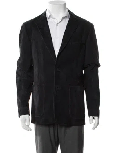 Pre-owned Prada 2014 Leather Blazer In Black