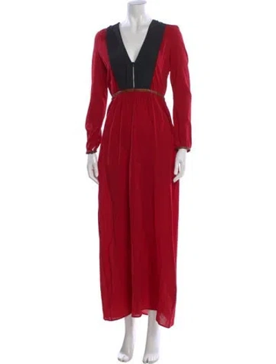 Pre-owned Prada 2014 Long Dress In Red