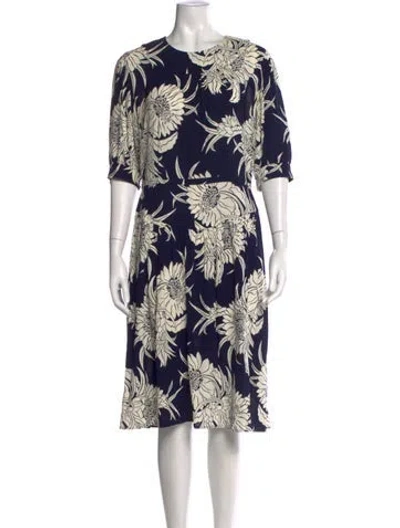 Pre-owned Prada 2014 Midi Length Dress In Blue