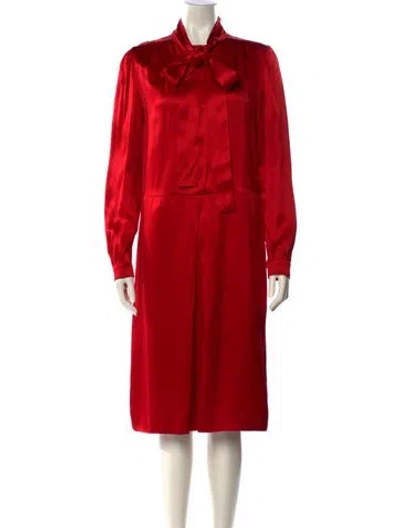 Pre-owned Prada 2014 Midi Length Dress In Red