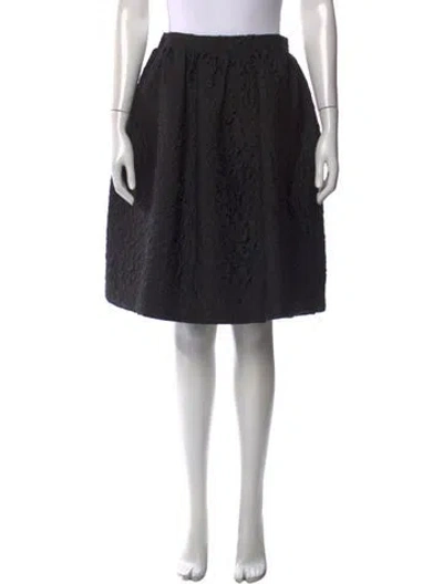 Pre-owned Prada 2014 Midi Length Skirt In Black