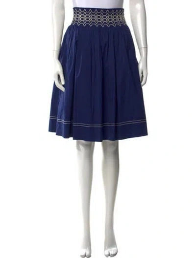 Pre-owned Prada 2014 Midi Length Skirt In Blue