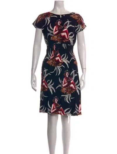 Pre-owned Prada 2014 Mini Dress In Black