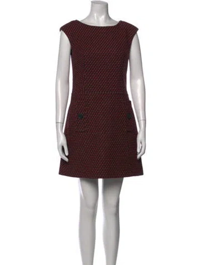 Pre-owned Prada 2014 Mini Dress In Black/red
