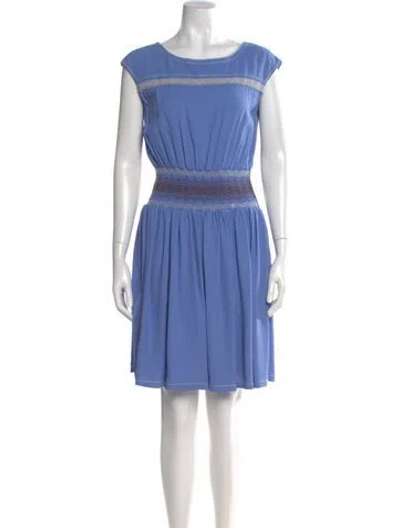 Pre-owned Prada 2014 Mini Dress In Blue