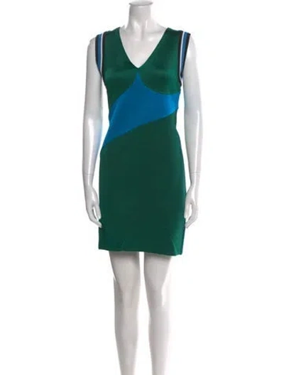 Pre-owned Prada 2014 Mini Dress In Green