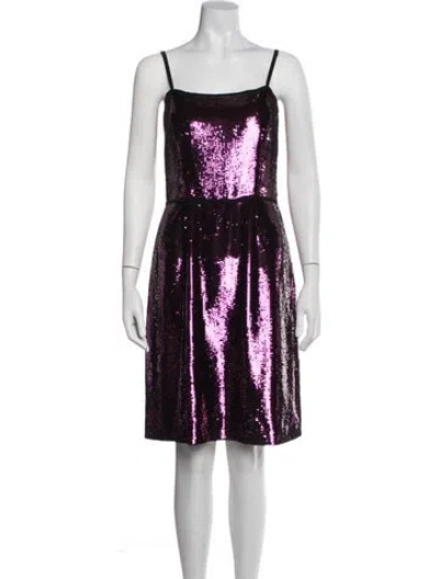 Pre-owned Prada 2014 Mini Dress In Metallic/purple
