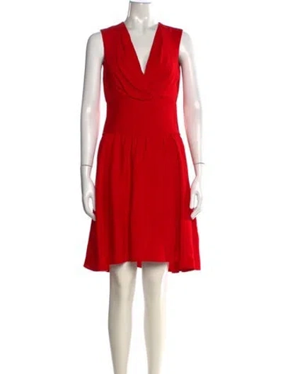 Pre-owned Prada 2014 Mini Dress In Red