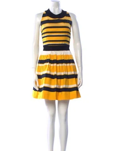 Pre-owned Prada 2014 Mini Dress In Yellow