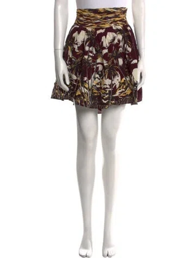 Pre-owned Prada 2014 Mini Skirt In Burgundy