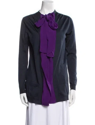 Pre-owned Prada 2014 Mock Neck Sweater In Blue