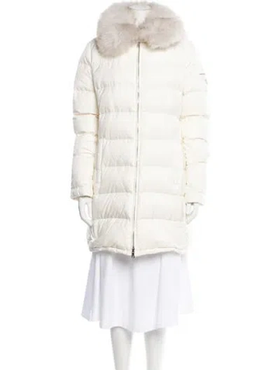 Pre-owned Prada 2014 Nylon Down Coat In Silver