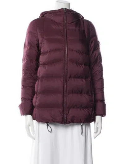 Pre-owned Prada 2014 Nylon Down Jacket In Burgundy