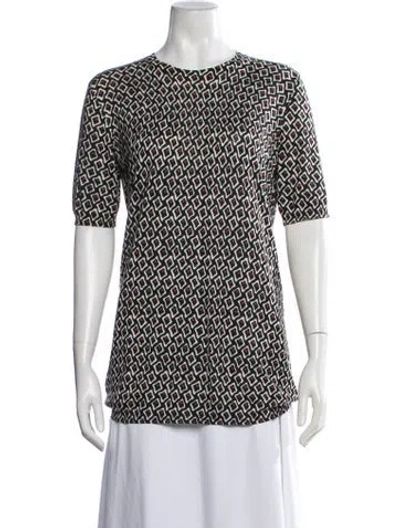 Pre-owned Prada 2014 Patterned Sweater In Black