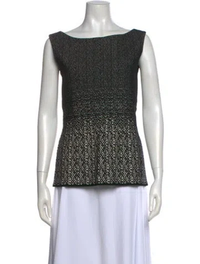 Pre-owned Prada 2014 Patterned Top In Black