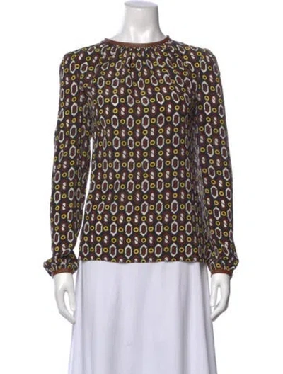 Pre-owned Prada 2014 Printed Blouse In Multi