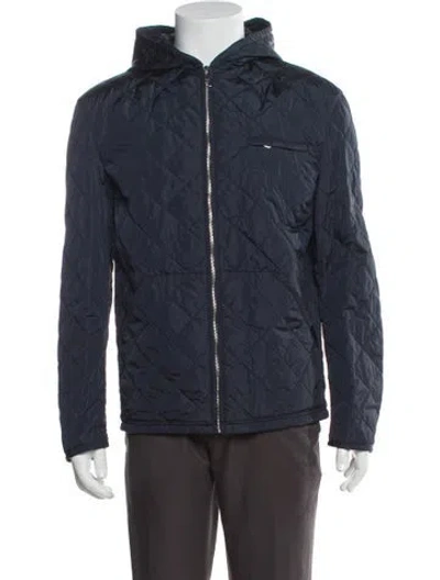 Pre-owned Prada 2014 Quilted Pattern Windbreaker W/ Tags In Blue
