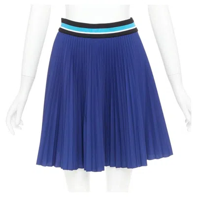 Pre-owned Prada 2014 Royal Blue Ribbed Waistband Accordion Pleated Tennis Skirt It38 Xs