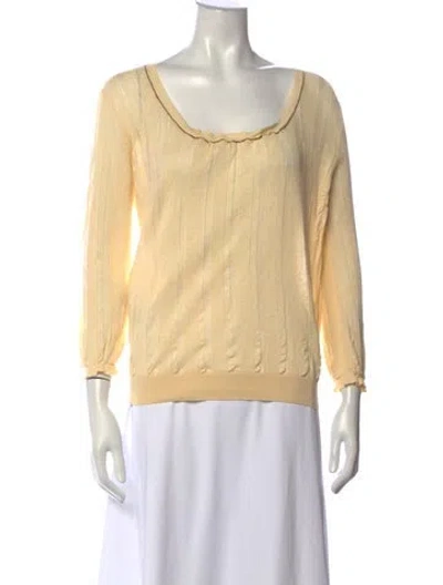 Pre-owned Prada 2014 Scoop Neck Sweater In Yellow