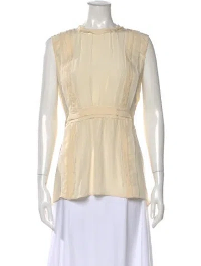 Pre-owned Prada 2014 Silk Blouse In Neutral