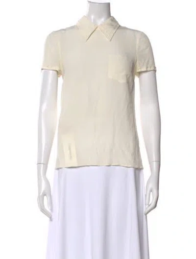 Pre-owned Prada 2014 Silk Polo In Neutral