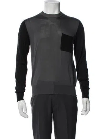 Pre-owned Prada 2014 Silk Pullover In Black/grey