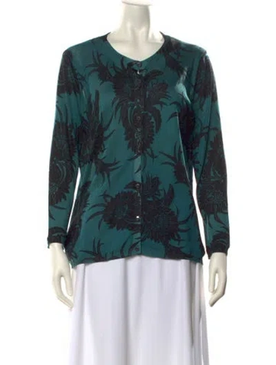 Pre-owned Prada 2014 Silk Sweater In Blue