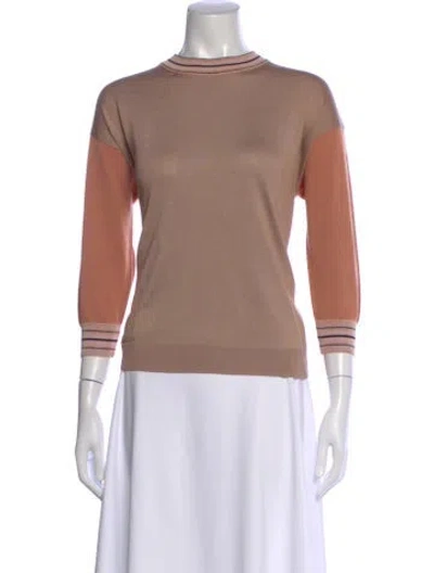 Pre-owned Prada 2014 Silk Sweater In Neutral