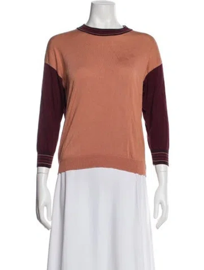 Pre-owned Prada 2014 Silk Sweater In Orange