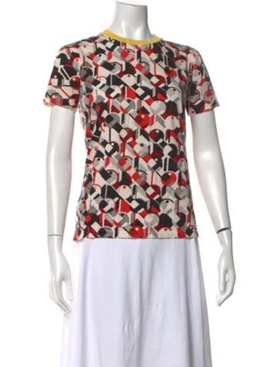 Pre-owned Prada 2014 Silk T-shirt In Black/red