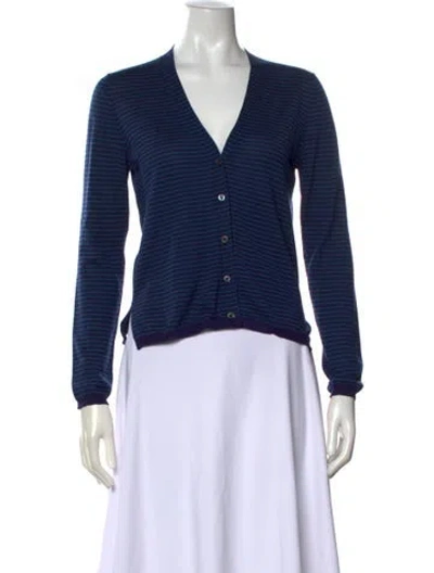 Pre-owned Prada 2014 Striped Sweater In Blue
