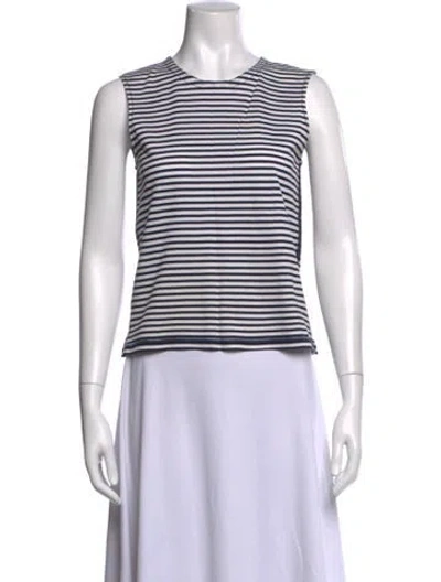 Pre-owned Prada 2014 Striped T-shirt In White