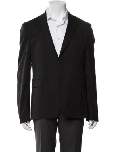 Pre-owned Prada 2014 Virgin Wool Blazer In Black