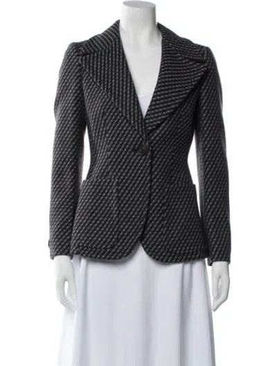 Pre-owned Prada 2014 Virgin Wool Blazer In Black/grey
