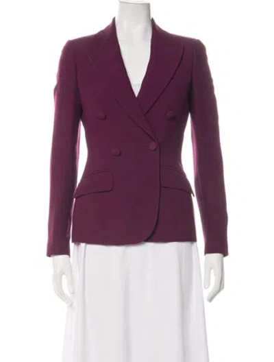 Pre-owned Prada 2014 Virgin Wool Blazer In Purple