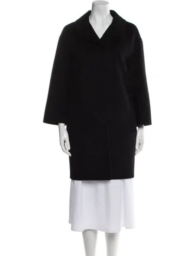 Pre-owned Prada 2014 Virgin Wool Coat In Black